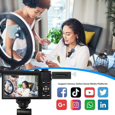 حزمة من 2 ميكروفونات لاسلكية من SPORTKEE للكاميرا/GoPro/iPhone/هاتف Android/الكمبيوتر المحمول/الكمبيوتر، ميكروفون Lavalier لاسلكي 2.4 جيجا هرتز لتسجيل الفيديو، والمقابلات، ومدونات الفيديو in Saudi Arabia