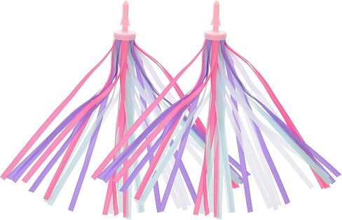 BESPORTBLE Kids Bicycle Tassel Handlebar Streamers Bicycle Grips Ribbon for Boys Girls (Pink and Purple) in Saudi Arabia