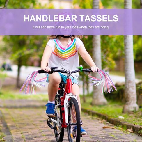 BESPORTBLE Kids Bicycle Tassel Handlebar Streamers Bicycle Grips Ribbon for Boys Girls (Pink and Purple) in Saudi Arabia