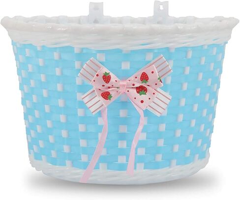 DRBIKE Kids Bike Basket for 12 14 16 inch Toddler Bike, Replacement Girls Bike Basket with Flower or Bowknot, Kids Bike Accessories in Saudi Arabia