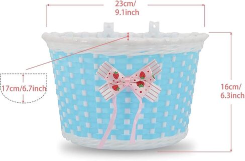 DRBIKE Kids Bike Basket for 12 14 16 inch Toddler Bike, Replacement Girls Bike Basket with Flower or Bowknot, Kids Bike Accessories in Saudi Arabia