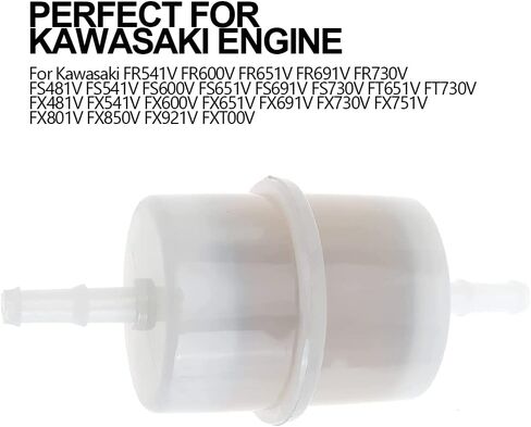 فلتر الوقود لمحرك Kawasaki، استبدل 490190031 لمحرك FR730V FR541V FR600V FR651V FR691V FX730V FX850V FX921V FXT00V EFI ومناسب لمحرك Cub Cadet ZT150 ZT2 ZTR Zero Turn Mower 1/4" in Kuwait