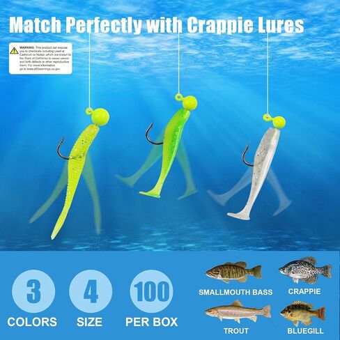 100PCS Jig Heads Fly Tying Jigs Kit Small Fishing Hooks Mixed Colors Fishing Lures in Saudi Arabia