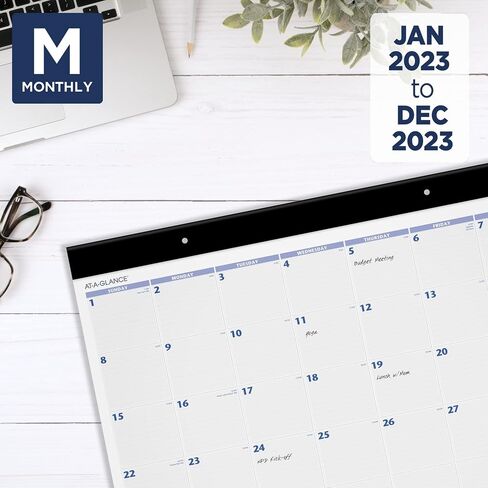 AT-A-GLANCE 2023 Monthly Desk Calendar, Desk Pad, 24" x 19", Jumbo, Blue/Gray (SW23000) in Saudi Arabia