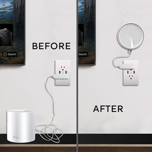Cable Organizer for Whole WiFi Booster, Home WiFi Mesh System for Tp Link Deco x20 and x60, Easy-to-Install Wall Mounted Holder for WiFi Booster, White in Saudi Arabia