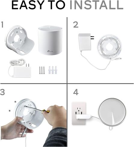 Cable Organizer for Whole WiFi Booster, Home WiFi Mesh System for Tp Link Deco x20 and x60, Easy-to-Install Wall Mounted Holder for WiFi Booster, White in Saudi Arabia