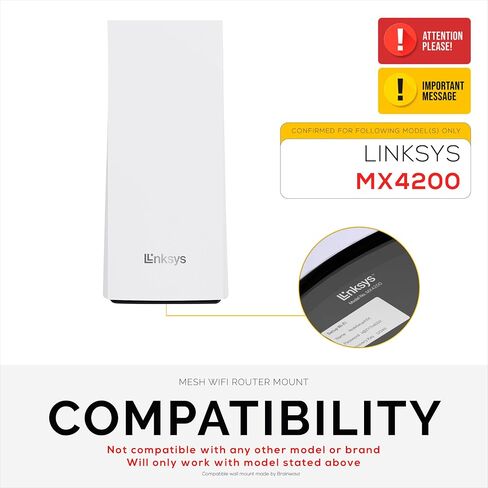 Wall Mount for Linksys MX4200 Mesh WiFi 6 (AX4200) Router, Easy to Install Holder Bracket, Reduce Interference & Clutter, Adhesive & Screw-in Mounting in Saudi Arabia