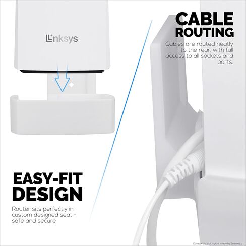 Wall Mount for Linksys MX4200 Mesh WiFi 6 (AX4200) Router, Easy to Install Holder Bracket, Reduce Interference & Clutter, Adhesive & Screw-in Mounting in Saudi Arabia