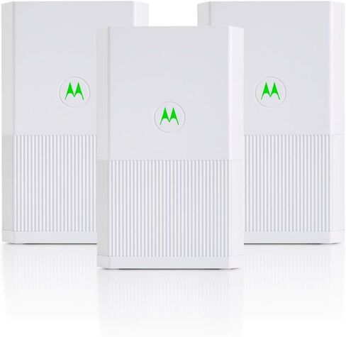 Motorola MH7023 | WiFi Mesh System (3-Pack) | Replaces Router + Extender | Easy Setup, Network Protection, Parental Controls | AC2200 WiFi Speed | up to 5000 sq ft in Saudi Arabia