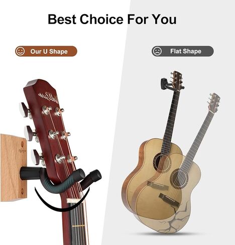 ebxya الغيتار جدار جبل 3 حزمة، الغيتار جدار الشماعات حامل الغيتار الخشب الصلب على شكل حرف u الغيتار هوك، قابل للتعديل الغيتار الكهربائي جدار جبل الغيتار الصوتية جدار المعلق لباس بانجو مندولين in Kuwait