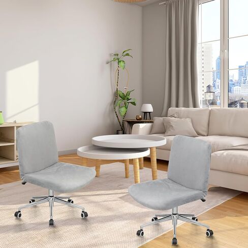 Weldomcor Armless Chair Covers 2 Pack Stretch Office Criss Cross Chair Seat Cover, Modern Chair Cushion Slipcovers Removable Washable Seat Protector for Computer Desk Chairs Home Decor (Grey) in Saudi Arabia