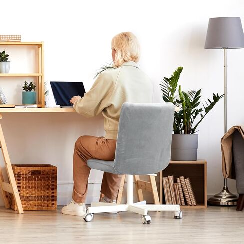 Weldomcor Armless Chair Covers 2 Pack Stretch Office Criss Cross Chair Seat Cover, Modern Chair Cushion Slipcovers Removable Washable Seat Protector for Computer Desk Chairs Home Decor (Grey) in Saudi Arabia