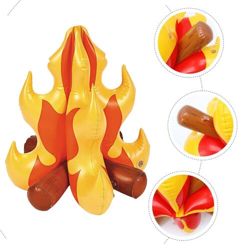 NOLITOY ديكور التخييم قابل للنفخ، نار المخيم، نار المخيم، لهب وهمي، مدفأة مدمجة قابلة للنفخ، دعامة نار المعسكر قابلة لإعادة الاستخدام، قابلة لإعادة الاستخدام، نار اصطناعية قابلة للنفخ in Kuwait