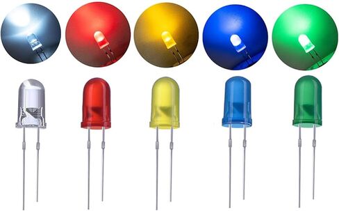 California JOS 50 PCS Colorful 5mm LED Light Diodes, LED Circuit Assorted Kit for Science Project Experiment (10pieces/Color) in Saudi Arabia