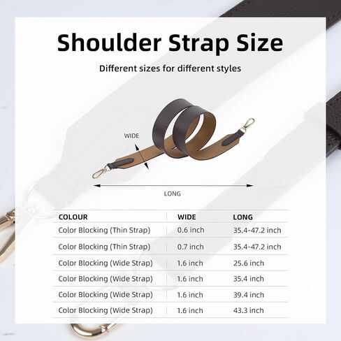 DGAZ Vachetta Leather Crossbody Strap for ONTHEGO bag with Gift Box, Handmade DIY purse strap (1.5 Inch Wide,43.3 Inch Long; Color Blocking (Wide Strap)) in Saudi Arabia