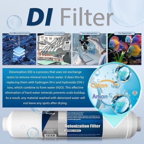 iSpring RCC1D Tankless RO/DI System, 5 Stage De-ionization Reverse Osmosis Water Filter System, 150 GPD Tankless RO Water Filter System for Aquarium with DI Water Filter in Saudi Arabia