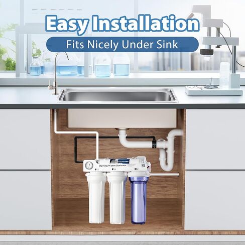 iSpring RCC1D Tankless RO/DI System, 5 Stage De-ionization Reverse Osmosis Water Filter System, 150 GPD Tankless RO Water Filter System for Aquarium with DI Water Filter in Saudi Arabia