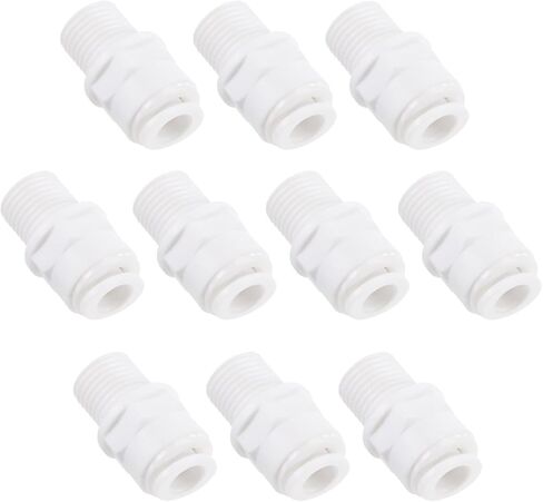 تطبيقات UHATa Quick Connector لنظام التنقية الصناعية - خيط ذكر G1/4 إلى أنبوب 1/4 بوصة 27 مم PE تركيب توصيل مستقيم - [الكمية 10 - أبيض] in Kuwait
