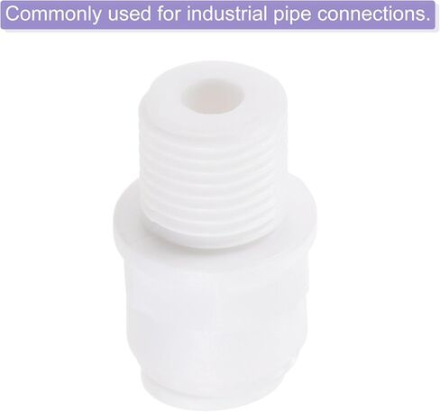تطبيقات UHATa Quick Connector لنظام التنقية الصناعية - خيط ذكر G1/4 إلى أنبوب 1/4 بوصة 27 مم PE تركيب توصيل مستقيم - [الكمية 10 - أبيض] in Kuwait
