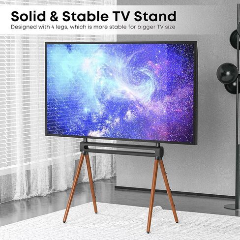 PUTORSEN Artistic Easel TV Floor Stand for 49 to 70 inch LED LCD Screens, Studio TV Display Stand with VESA 200x200 to 600x400mm and Max Load 100 Lbs, Adjustable TV Mount with 4 Legs, Color Grey in Saudi Arabia