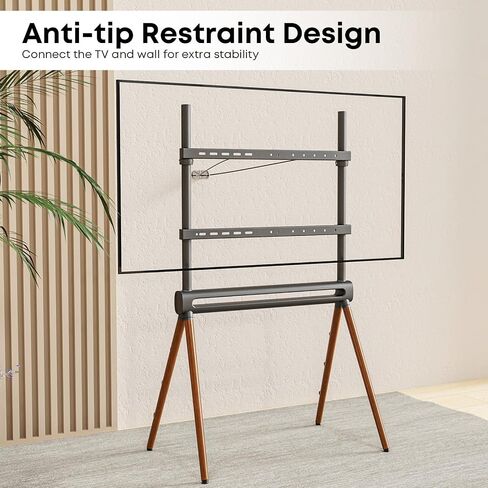 PUTORSEN Artistic Easel TV Floor Stand for 49 to 70 inch LED LCD Screens, Studio TV Display Stand with VESA 200x200 to 600x400mm and Max Load 100 Lbs, Adjustable TV Mount with 4 Legs, Color Grey in Saudi Arabia