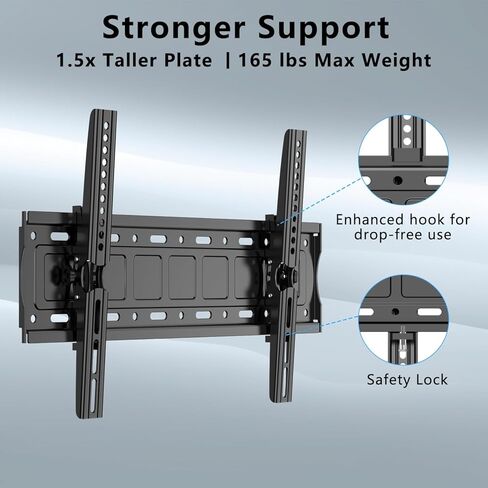 SHTUMEC Tilting TV Wall Mount for Most 32–75 inch TVs up to 165 lbs, Low Profile Wall Mount TV Bracket，Sturdy TV Wall Mount Bracket for Flat or Curved TVs， Max VESA 600×400 mm, Can tilt 15 °. in Kuwait