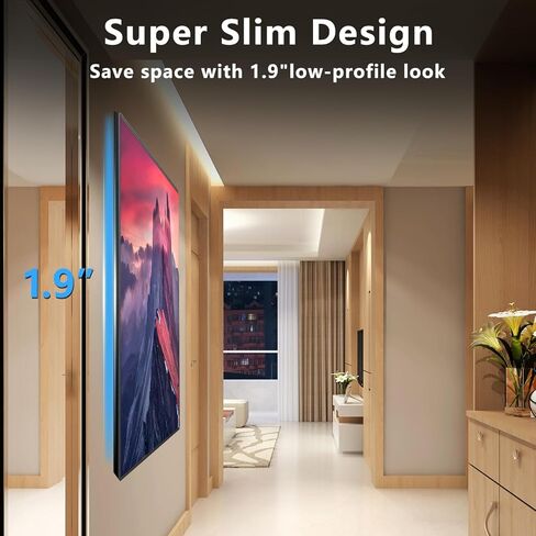 SHTUMEC Tilting TV Wall Mount for Most 32–75 inch TVs up to 165 lbs, Low Profile Wall Mount TV Bracket，Sturdy TV Wall Mount Bracket for Flat or Curved TVs， Max VESA 600×400 mm, Can tilt 15 °. in Kuwait