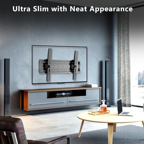 SHTUMEC Tilting TV Wall Mount for Most 32–75 inch TVs up to 165 lbs, Low Profile Wall Mount TV Bracket，Sturdy TV Wall Mount Bracket for Flat or Curved TVs， Max VESA 600×400 mm, Can tilt 15 °. in Kuwait