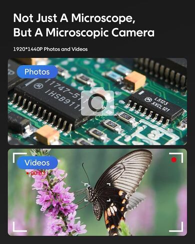 مجهر رقمي USB، مجهر رقمي محمول بتكبير GinoCaco 50X-1000X متوافق مع أجهزة iOS وAndroid، حامل قابل للتعديل، 8 مصابيح LED، كاميرا مجهر محمولة للبالغين والأطفال in Saudi Arabia