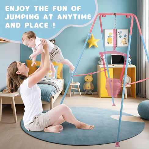 Foldable Children's Swing Stand, Heavy-Duty Metal Swing Frame for Kids - Suitable for Indoor and Outdoor Use… (M) in Kuwait