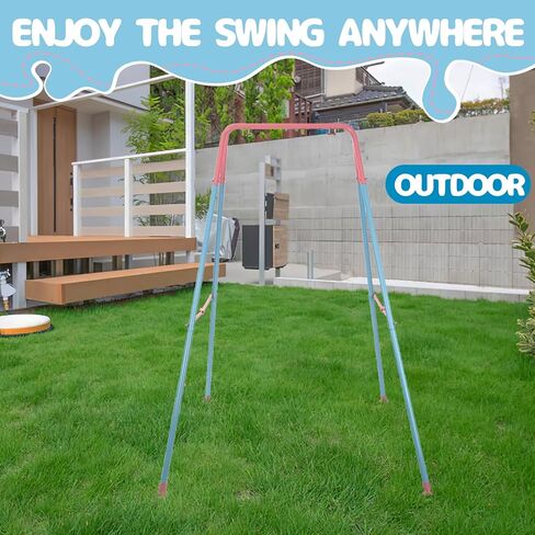 Foldable Children's Swing Stand, Heavy-Duty Metal Swing Frame for Kids - Suitable for Indoor and Outdoor Use… (M) in Kuwait