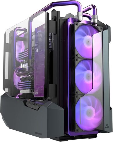 مدفع سلسلة Antec Supreme، نظامان فرديان للتبريد السائل، وحدة معالجة الرسومات الجرافيكية الأمامية والجانبية، 3 × 360 مم، مشعات من النوع C وUSB3.0، لوحة جانبية سهلة التركيب، حقيبة ألعاب E-ATX كاملة البرج، أسود in Kuwait