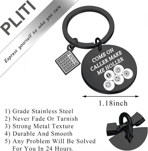 PLITI Bingo Gift Bingo Gambler Gift Bingo Lover Gift Bingo Game Jewelry Bingo Charm Keyring Come On Caller Make Me Holler Bingo Keychain (holler bingo kybl) in Saudi Arabia