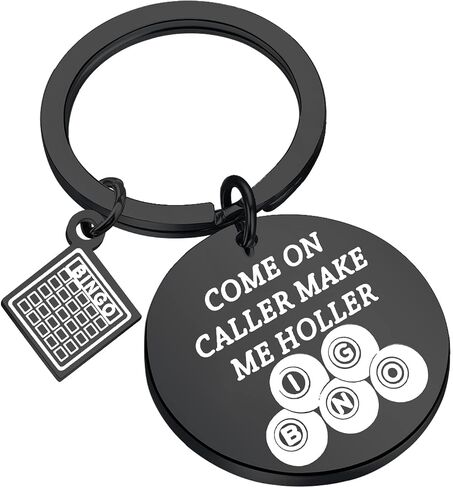 PLITI Bingo Gift Bingo Gambler Gift Bingo Lover Gift Bingo Game Jewelry Bingo Charm Keyring Come On Caller Make Me Holler Bingo Keychain (holler bingo kybl) in Saudi Arabia