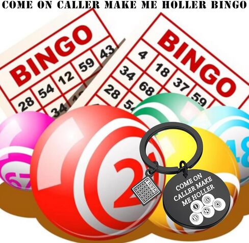 PLITI Bingo Gift Bingo Gambler Gift Bingo Lover Gift Bingo Game Jewelry Bingo Charm Keyring Come On Caller Make Me Holler Bingo Keychain (holler bingo kybl) in Saudi Arabia