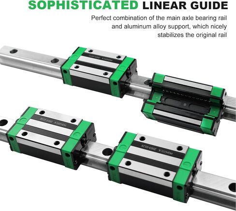 CNCCANEN 2 HGR20-600mm دليل السكك الحديدية الخطية + 4 كتل نقل مربعة غير قابلة للصدأ لـ CNC in Kuwait