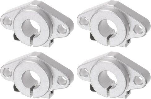 4 قطع من uxcell SHF12 دعامة قضيب تثبيت قضيب الحركة الخطية، دعامة تثبيت من الألومنيوم لقضيب الحركة الخطية بقطر 12 مم، لون فضي in Kuwait