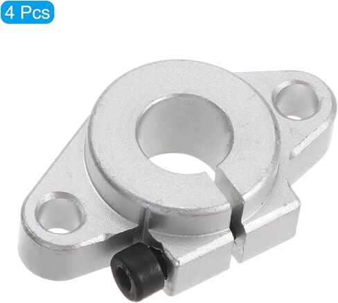 4 قطع من uxcell SHF12 دعامة قضيب تثبيت قضيب الحركة الخطية، دعامة تثبيت من الألومنيوم لقضيب الحركة الخطية بقطر 12 مم، لون فضي in Kuwait