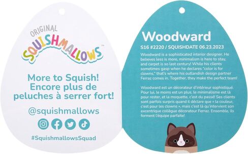 Squishmallows Original 16-Inch Woodward Snowshoe Cat with Fuzzy Belly - Official Jazwares Large Plush in Saudi Arabia