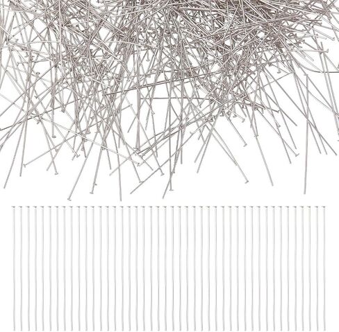 UNICRAFTALE About 800pcs Stainless Steel Flat Head Pins 45mm Straight Head Pin Metal Eye Pins Findings End Headpins Findings for DIY Craft Jewelry Making in Saudi Arabia