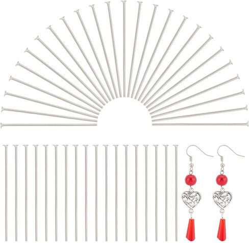 UNICRAFTALE About 800pcs Stainless Steel Flat Head Pins 45mm Straight Head Pin Metal Eye Pins Findings End Headpins Findings for DIY Craft Jewelry Making in Saudi Arabia