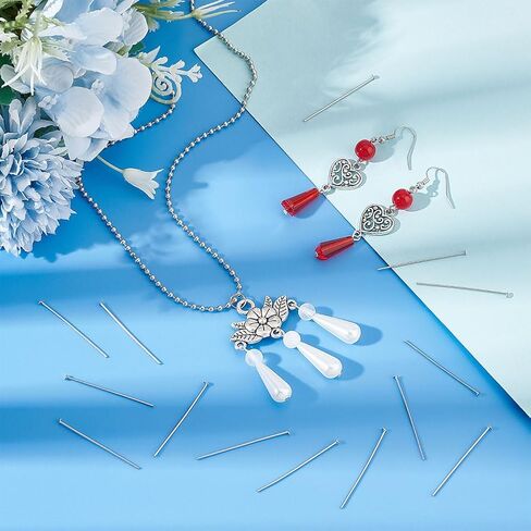 UNICRAFTALE About 800pcs Stainless Steel Flat Head Pins 45mm Straight Head Pin Metal Eye Pins Findings End Headpins Findings for DIY Craft Jewelry Making in Saudi Arabia