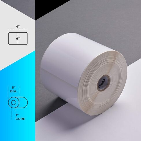 Zebra 4 x 6 in Thermal Transfer Polyester Labels Z-Ultimate 3000T Permanent Adhesive Shipping Labels 1 in Core 4 rolls 10031647SP in Saudi Arabia