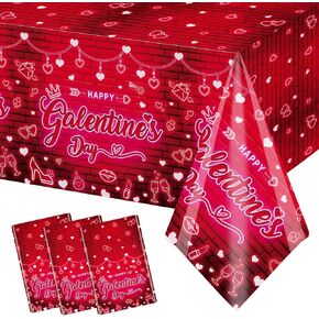 MEHOFOND 3 Pack Galentines Day Tablecloth, Disposable Plasticable Galentines Gang Party Table Cloth Rectangle 54x108 inch, Table Cover for Red Pink Neon Girl Ladies Galentines Day Party in Saudi Arabia