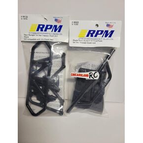 RPM 80122 80022 Includes CHICAGOLAND RC Sticker Slash 4X4 Front + Rear Black Bumper Set LCG + Non LCG 80122 80022 in Kuwait