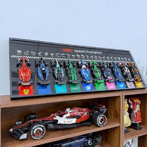 لوحة حائط عرض WETCEAOM متوافقة مع Lego F1 Speed ​​Champions 66082، 10 سيارات صغيرة إطار عرض على الحائط (77242–77251)، تحويل النماذج إلى عرض فني جداري (النماذج غير متضمنة!) (أسود) in Kuwait