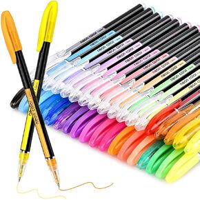 Colored Gel Pens Set for Coloring, 36 Colors Glitter Gel Pens, Fine Point Gel Pens Colored Set for Adult Coloring Books, Journal Pen Markers for Journaling Supplies, Writing Drawing Taking Office Home in Kuwait
