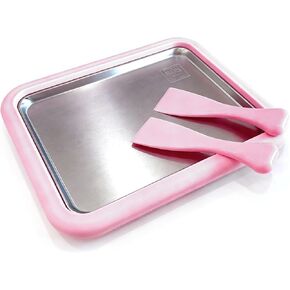 Rolled Ice Cream Maker,2026 New Rolled Ice Cream Maker Kit,DIY Rolled Ice Cream Tray with 2 Scrapers,Perfect for Family Fun,Homemade Desserts (Pink) in Saudi Arabia