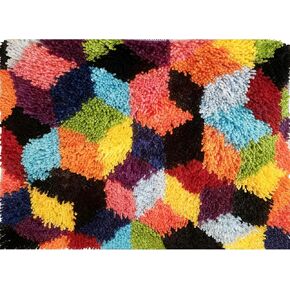 KitsMaster Blooming Garden Latch Hook Rug Kit – Floral Landscape DIY Craft – Pre-Printed Canvas, Color-Coded Yarn, Rug Craft for Adults & Beginners, 23.6''x15.8'' (Monochrome Muse) in Saudi Arabia