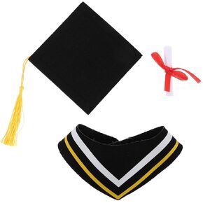 ملابس التخرج من LOGOFUN على شكل حيوانات محشوة من القطيفة تناسب زي دمية Grad مع غطاء وشاح للتمرير من أجل هدايا الحفلات - أصفر in Kuwait